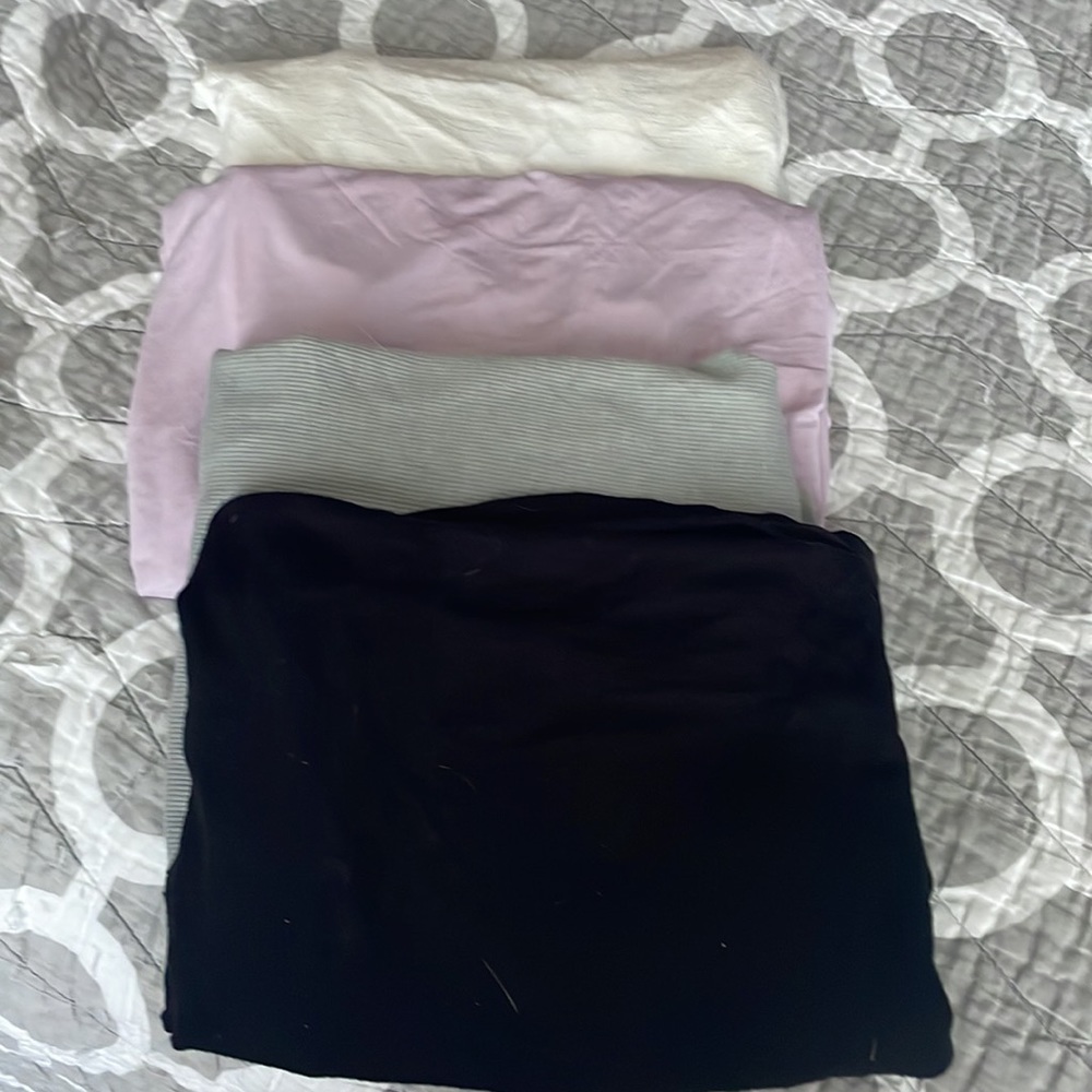 Lot of 4 large tank tops. 3 new with tags white/lavender/gray/black